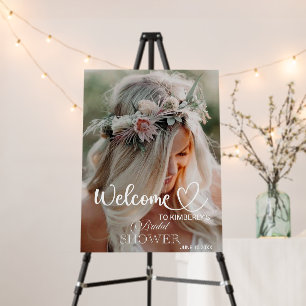 Elegant Calligraphy Photo Bridal Shower Welcome F Foam Board