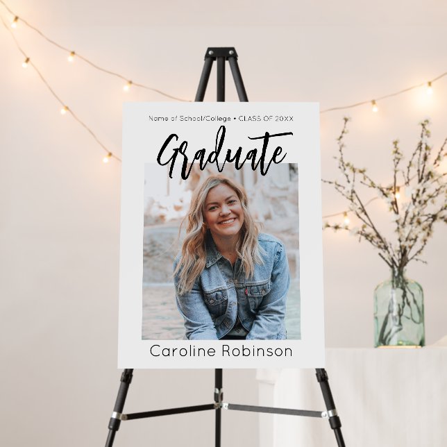 Elegant Calligraphy Photo Graduation Foam Board (In Situ (Stand))