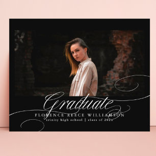 Elegant Calligraphy Photo High School Graduation A
