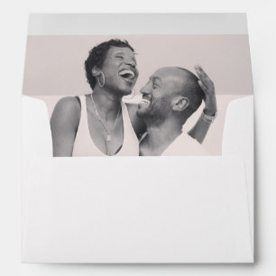 Elegant Calligraphy Photo Modern Wedding Envelope