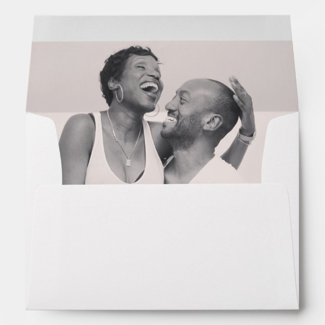 Elegant Calligraphy Photo Modern Wedding Envelope (Back (Bottom))