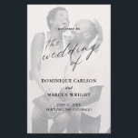 Elegant Calligraphy Photo Modern Wedding Program<br><div class="desc">Simple photo Wedding Program with "the wedding of" in calligraphy along with your wedding details over your favorite picture.  The backside has your order of ceremony,  wedding party and thank you message in black and white.  A minimalist design with chic typography for an elegant touch.</div>