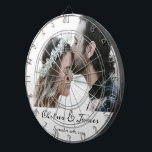 Elegant Calligraphy Photo Name Date  Dart Board<br><div class="desc">Elegant Calligraphy Photo Name Date Dart Board</div>