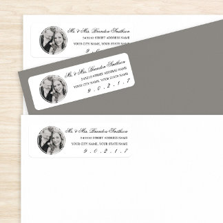 Elegant Calligraphy & Photo Return Address Label