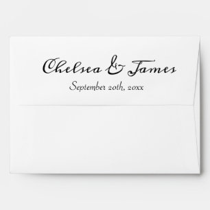 Elegant Calligraphy Photo Wedding Envelope