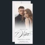 Elegant Calligraphy Photo Wedding Program<br><div class="desc">This Elegant Calligraphy Photo Wedding Program Card is perfect to share the details and order of events on your special day. Feature a photo of the couple and all the details of their special day,  in elegant form.</div>