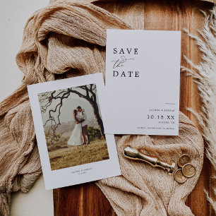 Elegant Calligraphy Photo Wedding Save The Date