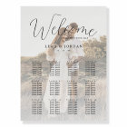 Elegant Calligraphy Photo Wedding Seating Chart