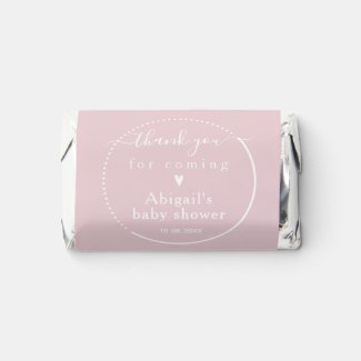 Elegant Calligraphy Pink Baby Shower Thank You Hershey's Miniatures