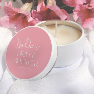 Elegant Calligraphy Pink Bridal Shower Mini Candle Favors