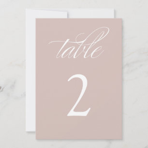 Elegant Calligraphy Pink Wedding Table Numbers 