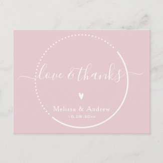 Elegant Calligraphy - Pink Wedding Thank You