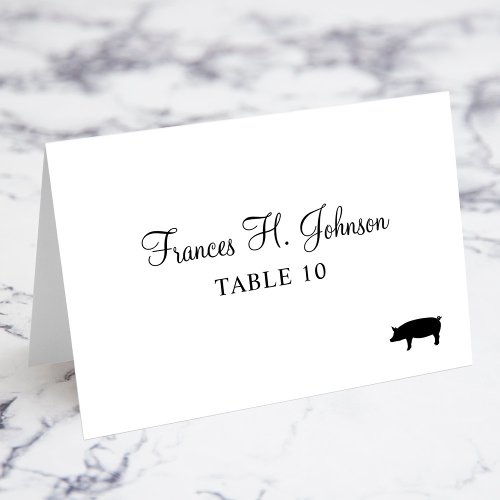 Elegant Calligraphy Pork Meal Choice Place Cards