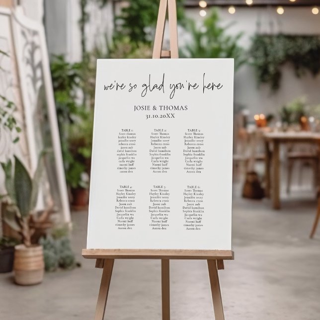 Elegant Calligraphy Portrait Wedding Seating Plan Foam Board (Creator Uploaded)