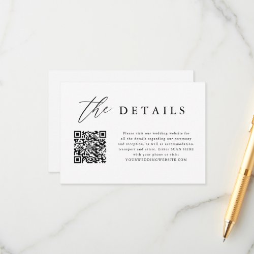 Elegant Calligraphy QR Code Wedding Details