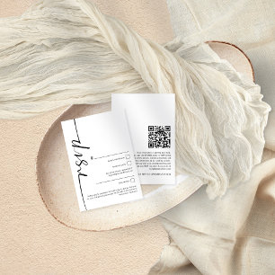 Elegant Calligraphy QR Code Wedding RSVP Card