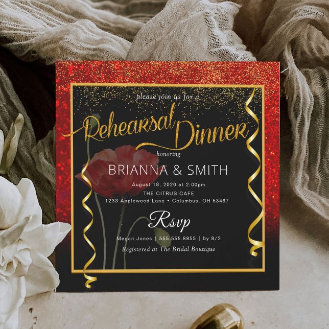 Elegant Calligraphy Rehearsal Dinner Invitation (Creator Uploaded)