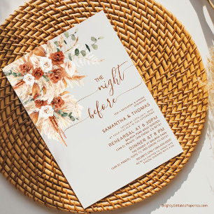  Elegant Calligraphy Rehearsal Dinner Night Before Invitation