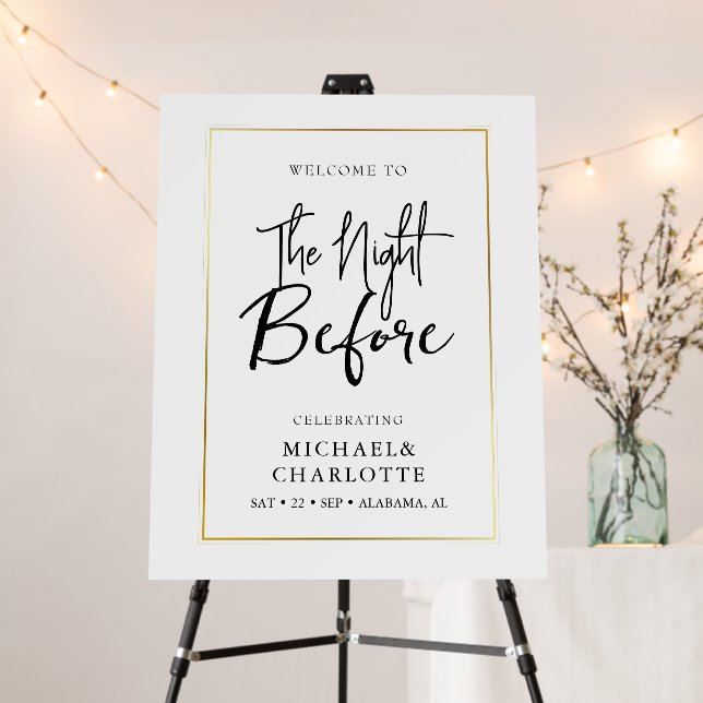  Elegant Calligraphy Rehearsal Dinner Wedding Foam Board (In Situ (Stand))
