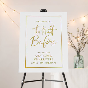 Elegant Calligraphy Rehearsal Dinner Wedding Foam Board