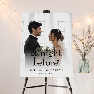 Elegant Calligraphy Rehearsal Dinner Wedding Photo Foam Board