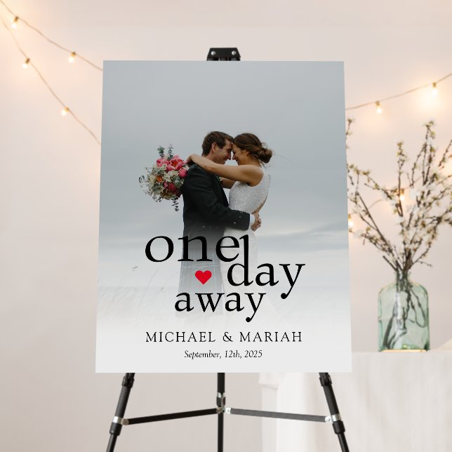 Elegant Calligraphy Rehearsal Dinner Wedding Photo Foam Board (In Situ (Stand))