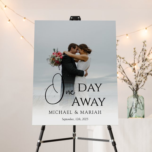 Elegant Calligraphy Rehearsal Dinner Wedding Photo Foam Board (In Situ (Stand))