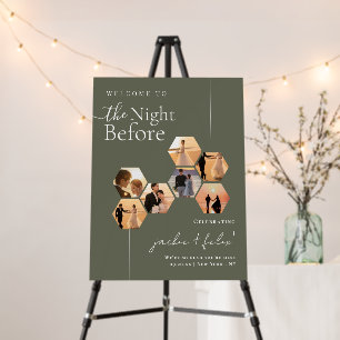 Elegant Calligraphy Rehearsal Dinner Welcome Foam Board