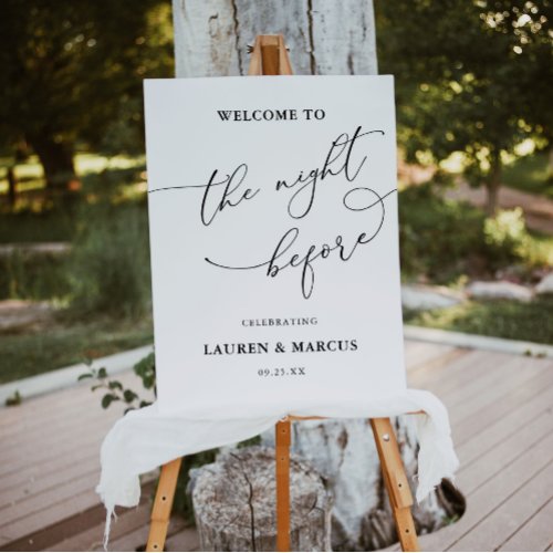 Elegant Calligraphy Rehearsal Dinner Welcome Sign