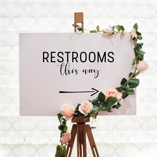 Elegant Calligraphy Restrooms This Way Wedding Foam Board