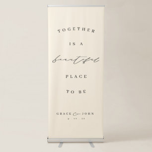 Elegant Calligraphy Retractable Wedding Banner