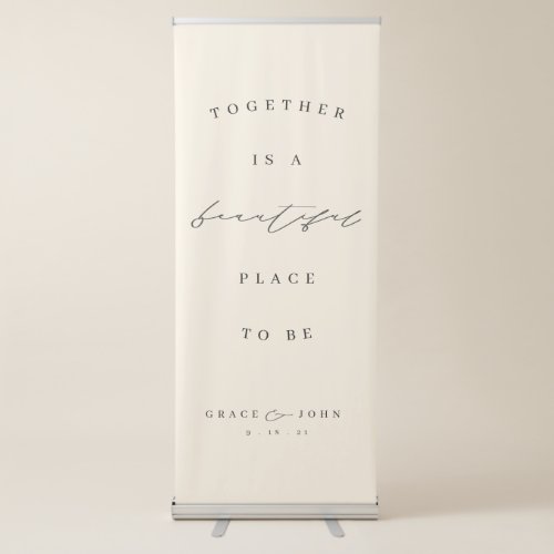 Elegant Calligraphy Retractable Wedding Banner