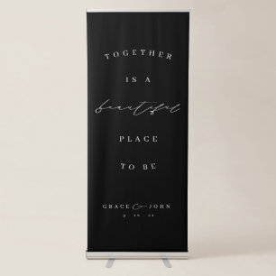 Elegant Calligraphy Retractable Wedding Banner