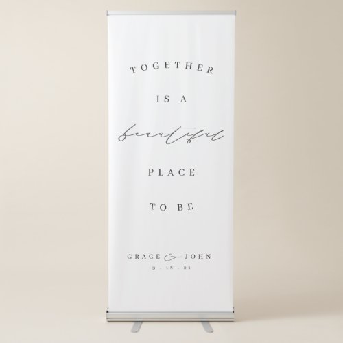 Elegant Calligraphy Retractable Wedding Banner