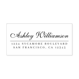 Elegant Calligraphy Return Address Rubber Stamp