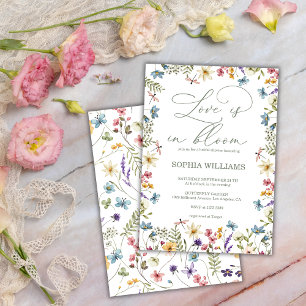 Elegant Calligraphy Romantic Garden Bridal Shower Invitation