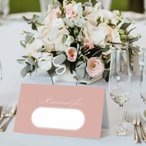 Elegant Calligraphy Rose Gold Wedding Reserved Place Card