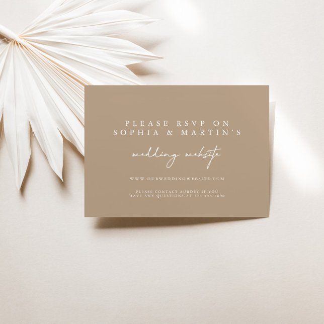 Elegant Calligraphy RSVP Online Wedding Website Card (Creator Uploaded)