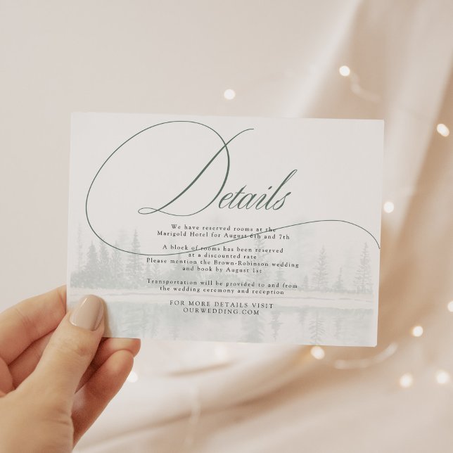 Elegant Calligraphy Rustic Wedding Details Card (Creator Uploaded)