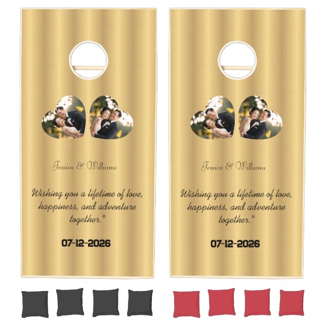 Elegant Calligraphy Rustic Wedding Mr & Mrs Cornho Cornhole Set (Set)