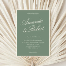 Elegant Calligraphy Sage Green Old Money Wedding