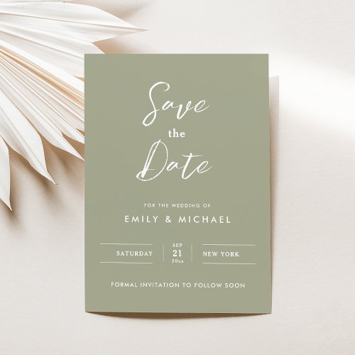 Elegant Calligraphy Save the Date Card