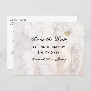 Elegant Calligraphy Save the Date Regency Postcard