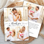 Elegant Calligraphy Script 3 Photo Collage Wedding Thank You Card<br><div class="desc">Modern Elegant Calligraphy Wedding 3 Photo Collage Thank You Card. Stylish wedding thank you card template featuring three (3) photo on the front and one (1) photo on the back side. With the text "thank you" in a swirly cursive hand lettered calligraphy or typography script font in black on white...</div>