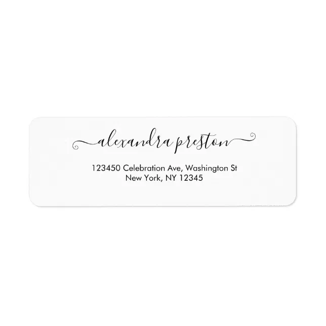 Elegant Calligraphy Script Address Label | Zazzle