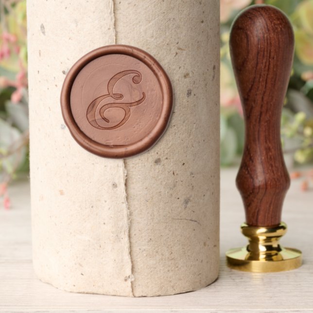 Elegant Calligraphy Script Ampersand Wax Seal Stamp (Insitu (Parchment))