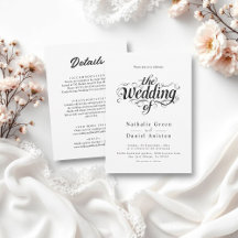 Elegant Calligraphy Script Black and White Wedding