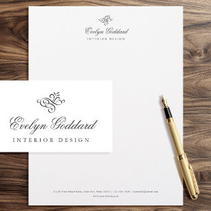 Elegant Calligraphy Script Business Dark Gray Letterhead
