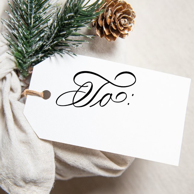 Elegant Calligraphy Script Christmas Holiday "To" Rubber Stamp (Creator Uploaded)