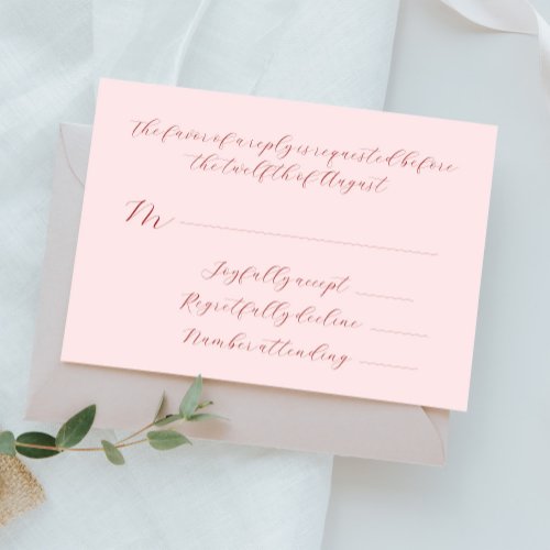 Elegant calligraphy script classic wedding RSVP card